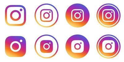 Instagram Logo - Vector Set Collection - Original Gradient Color - Isolated. Multicolor Instagram Latest Icon for Web Page, Mobile App or Print Materials.