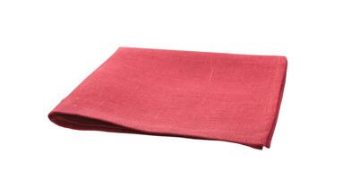 rojo servilleta frente ver aislado en blanco foto