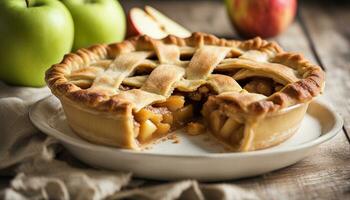 homemade tasty apple pie. Ai Generated photo