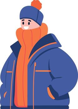 Hand Drawn Characters with sweaters in winter in flat style vector