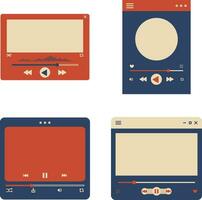 UI Music Player With Simple Design. Vector Illustration Set.