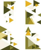 Triangle Corner Shape In Geometric Design. Isolated Vector Set.