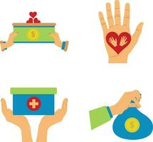 International Day of Charity In Simple Design. Vector Illustration Set.