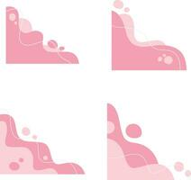 Corner Blob Fluid For Template Background. Isolated On White Background. Vector Illustration Set.