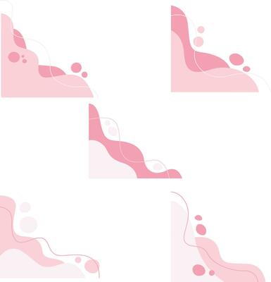 Corner Blob Fluid For Template Background. Isolated On White Background. Vector Illustration Set.