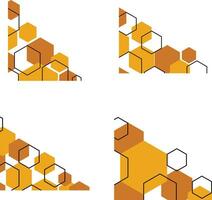 Hexagonal Corner Shape With Trendy Design. Vector Illustration Set.