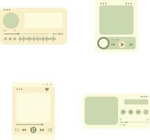 UI Music Player With Interface Design. Isolated On White Background. Vector Illustration Set.