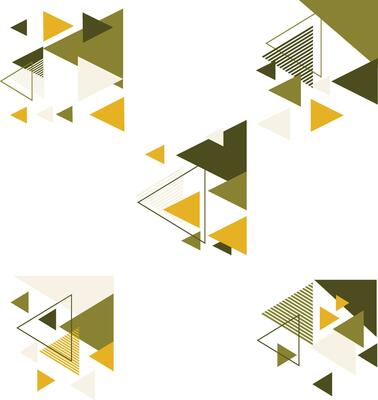 Triangle Corner Shape In Geometric Design. Isolated Vector Set.