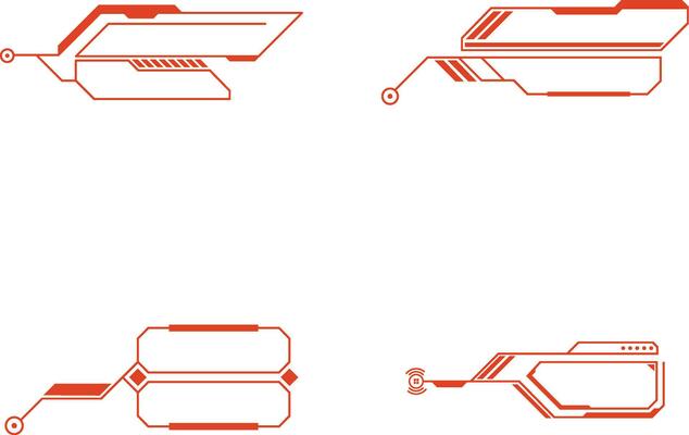HUD Callout Title With Modern Graphic. Vector Illustration Set.