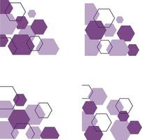 Hexagonal Corner Shape In Modern Abstract Design. Isolated Vector Set.