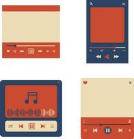 UI Music Player With Simple Design. Vector Illustration Set.