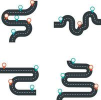 Road Map Route For Application Background. Isolated Vector Set.