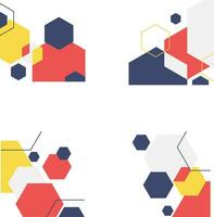 Hexagonal Corner Shape With Simple Shape. Isolated Vector Set.