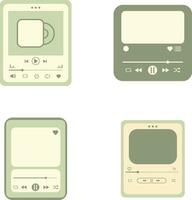 UI Music Player With Interface Design. Isolated On White Background. Vector Illustration Set.