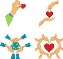 internacional día de caridad en sencillo diseño. vector ilustración colocar.