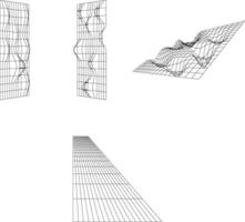 estructura metálica futurista forma en geométrico concepto. vector ilustración conjunto