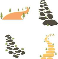 naturaleza camino camino con plano diseño. vector ilustración colocar.