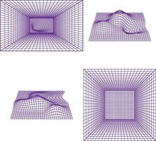 estructura metálica futurista forma con ola geométrico red. aislado vector colocar.