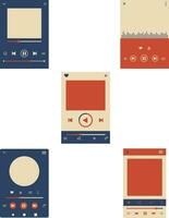 UI Music Player With Simple Design. Vector Illustration Set.