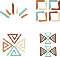 Abstract African Shape In Different Shape. Isolated On White Background. Vector Illustration Set.