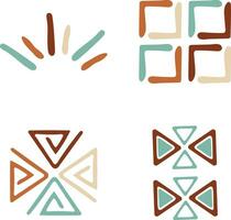 Abstract African Shape In Different Shape. Isolated On White Background. Vector Illustration Set.