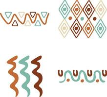 Abstract African Shape In Different Shape. Isolated On White Background. Vector Illustration Set.