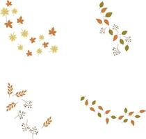 Fallen Autumn Leaves With Colorful Concept. Foliage Background. Vector Illustration Set.