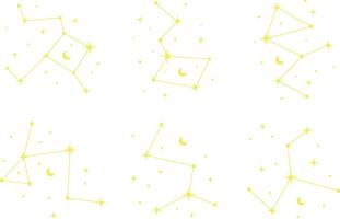 Astrology Star Galaxy With Sparkle Design. Vector Illustration Set.