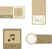 ui música jugador con interfaz diseño. vector ilustración colocar.