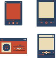 UI Music Player With Simple Design. Vector Illustration Set.