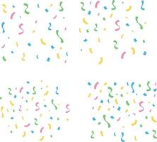 Colorful Confetti Party With Simple Design. Vector Illustration Set.