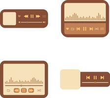 UI Music Player With Modern Concept. Vector Illustration Set.