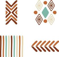 Abstract African Shape In Different Shape. Isolated On White Background. Vector Illustration Set.