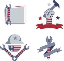 Happy Labor Day Element In White Background. Vector Illustration