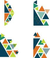 Triangle Corner Shape For Presentation Sheet Background. Isolated Vector Set.