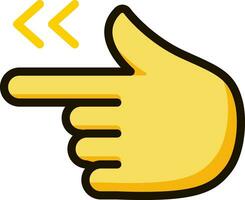 pointing hand left icon emoji vector