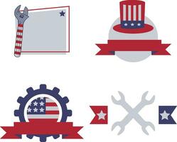 Happy Labor Day Element In White Background. Vector Illustration