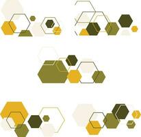 hexagonal esquina forma con geométrico diseño. aislado vector colocar.