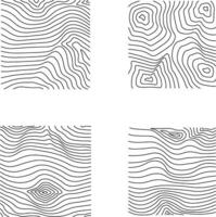 Topography Pattern Square In Abstract Design. Vector Illustration Set.