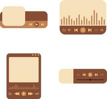 UI Music Player With Modern Concept. Vector Illustration Set.