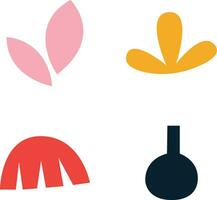 Abstract Decoration Shape With Flat Design. Vector Illustration Set.