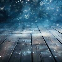 a blue floor with snowflakes on it photo