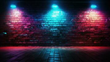 ray lighting on a brick wall background photo