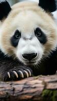 A close-up of a pandas paw with its unique photo