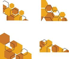 hexagonal esquina forma con de moda diseño. vector ilustración colocar.