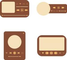 UI Music Player With Modern Concept. Vector Illustration Set.