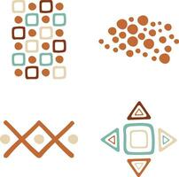 Abstract African Shape In Different Shape. Isolated On White Background. Vector Illustration Set.