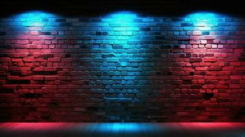 ray lighting on a brick wall background photo