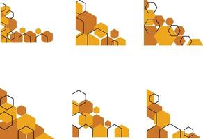 Hexagonal Corner Shape With Trendy Design. Vector Illustration Set.