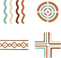 Abstract African Shape In Different Shape. Isolated On White Background. Vector Illustration Set.